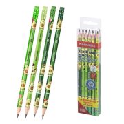 Набор карандашей чернографитных с принтом BRAUBERG «AVOCADO», 12 штук, HB, с ластиком, корпус ассорти, 182032
