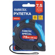 Рулетка измерительная 7,5 м х 25 мм, обрезиненный корпус, 3 фиксатора, RABBITEX (РАББИТЕКС) Special, 671355