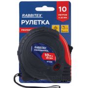 Рулетка измерительная 10 м х 25 мм, обрезиненный корпус, 3 фиксатора, RABBITEX (РАББИТЕКС) Professional, 671359