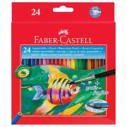Карандаши цветные акварельные FABER-CASTELL «Colour Pencils», 24 цвета + кисть, 114425