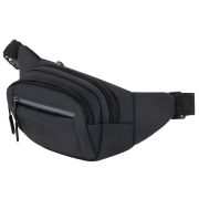 Сумка на пояс HEIKKI PROMPT (ХЕЙКИ), 2 отделения, регулируемый ремень, светоотражающие элементы, черная, 35х14х4см, 273922