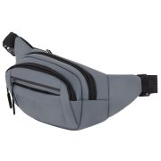Сумка на пояс HEIKKI PROMPT (ХЕЙКИ), 2 отделения, регулируемый ремень, светоотражающие элементы, серая, 35х14х4см, 273925