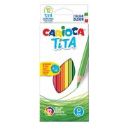 Карандаши цветные CARIOCA «Tita», 12 цветов, пластиковые, грифель 3 мм, шестигранные, европодвес, 42793