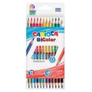 Карандаши двусторонние CARIOCA «Bi-color», 12 штук, 24 цвета, трехгранные, заточенные, 42991