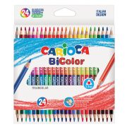Карандаши двусторонние CARIOCA «Bi-color», 24 штуки, 48 цветов, трехранные, заточенные, 43031