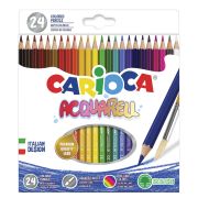 Карандаши цветные акварельные CARIOCA «Acquarell», 24 цвета, шестигранные, заточенные, 42858