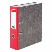 Папка-регистратор BRAUBERG, усиленный корешок, мраморное покрытие, 80 мм, с уголком, красная, 228029