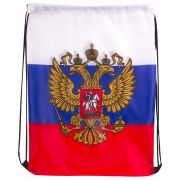 Сумка-мешок на завязках «Триколор РФ», с гербом РФ, 32х42 см, BRAUBERG/STAFF, 228328, RU37