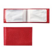 Визитница карманная BEFLER «Ящерица», на 40 визитных карт, натуральная кожа, тиснение, красная, V.30.-3