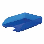 Лоток горизонтальный для бумаг BRAUBERG «Office style», 320х245х65 мм, тонированный синий, 237290