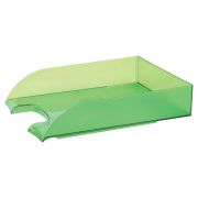 Лоток горизонтальный для бумаг BRAUBERG «Office style», 320х245х65 мм, тонированный зеленый, 237292