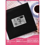 Фотоальбом BRAUBERG «Premium Black» 20 магнитных листов 30х32 см, под кожу, черный, 391186
