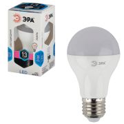Лампа светодиодная ЭРА, 13 (110) Вт, цоколь E27, грушевидная, холодный белый свет, 30000 ч., LED smdA65-13W-840-E27