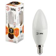 Лампа светодиодная ЭРА, 7 (60) Вт, цоколь E14, «свеча», теплый белый свет, 30000 ч., LED smdB35-7w-827-E14
