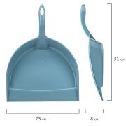 Совок для мусора, низкая рукоятка, пластик, серо-голубой, ассорти, «ИДЕАЛ», эконом IDEA, М 5190