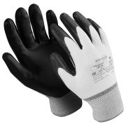 Перчатки нейлоновые MANIPULA «Микронит», нитриловое покрытие (облив), размер 8 (M), белые/черные, TNI-14