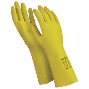 Перчатки латексные MANIPULA «Блеск», хлопчатобумажное напыление, размер 8-8,5 (M), желтые, L-F-01