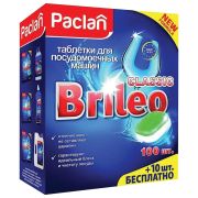 Таблетки для мытья посуды в посудомоечных машинах 110 шт., PACLAN Brileo «Classic», 419260