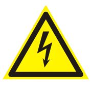 Знак предупреждающий «Опасность поражения электрическим током», треугольник, 200х200х200 мм, 610007/W 08