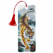 Закладка для книг 3D, BRAUBERG, объемная, «Бенгальский тигр», с декоративным шнурком-завязкой, 125755