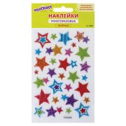 Наклейки объемные «Звезды», многоразовые, с блестками, 10х15 см, ЮНЛАНДИЯ, 661807