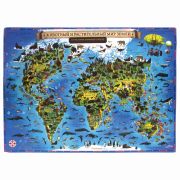 Карта мира «Животный и растительный мир» 101х69 см, интерактивная, европодвес, ЮНЛАНДИЯ, 112372