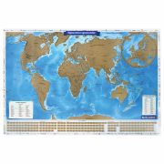 Политическая скретч-карта мира «Путешествия» 86х60 см, 1:37,5М, в тубусе, BRAUBERG, 112391