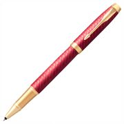 Ручка-роллер PARKER «IM Premium Red GT», корпус красный лак, позолоченные детали, черная, 2143647