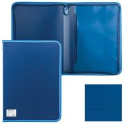 Папка на молнии пластиковая BRAUBERG «Contract», А4, 335х242 мм, внутренний карман, синяя, 225161
