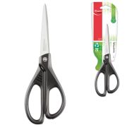 Ножницы MAPED (Франция) «Essentials Green», 210 мм, черные, эргономичные ручки, картонная упаковка с европодвесом, 468110