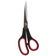 Ножницы ГВАРДИЯ «Soft Grip», 190 мм, резиновые вставки, чёрно-красные, 3-х сторонняя заточка, 236928
