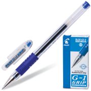 Ручка гелевая с грипом PILOT «G-1 Grip», СИНЯЯ, корпус прозрачный, узел 0,5 мм, линия письма 0,3 мм, BLGP-G1-5