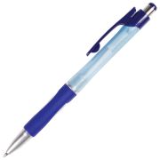 Ручка шариковая автоматическая с грипом BRAUBERG «Neo», СИНЯЯ, корпус синий, узел 0,7 мм, линия письма 0,35 мм, 141074