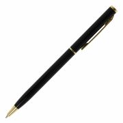 Ручка подарочная шариковая BRAUBERG «Slim Black», корпус черный, узел 1 мм, линия письма 0,7 мм, синяя, 141402