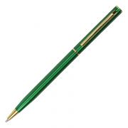 Ручка подарочная шариковая BRAUBERG «Slim Green», корпус зеленый, узел 1 мм, линия письма 0,7 мм, синяя, 141404