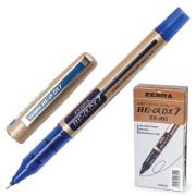 Ручка-роллер ZEBRA «Zeb-Roller DX7», СИНЯЯ, корпус золотистый, узел 0,7 мм, линия письма 0,35 мм, EX-JB3-BL, EX-JB5-BL