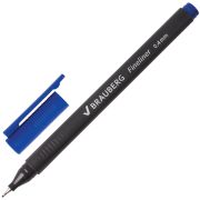Ручка капиллярная (линер) BRAUBERG «Carbon», СИНЯЯ, металлический наконечник, трехгранная, линия письма 0,4 мм, 141522