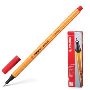 Ручка капиллярная (линер) STABILO «Point», КРАСНАЯ, корпус оранжевый, толщина письма 0,4 мм, 88/40