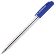 Ручка шариковая автоматическая STAFF «Basic» BPR-243, СИНЯЯ, корпус прозрачный, узел 0,8 мм, линия письма 0,4 мм, 141673