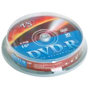 Диски DVD-R VS 4,7 Gb Cake Box (упаковка на шпиле), КОМПЛЕКТ 10 шт., VSDVDRCB1001