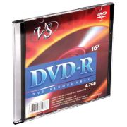 Диск DVD-R VS, 4,7 Gb, 16x, Slim Case (1 штука), VSDVDRSL01