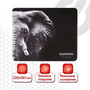Коврик для мыши SONNEN «ELEPHANT», резина + ткань, 220х180х3 мм, 513312