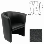 Кресло «Club», 814х708х658 мм, c подлокотниками, кожзам, черное