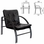 Кресло «Аксель», 610х730х760 мм, на металлическом каркасе, кожзам, черное